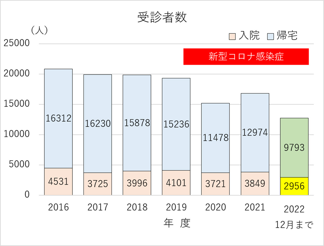 救急センター受診者数年次推移