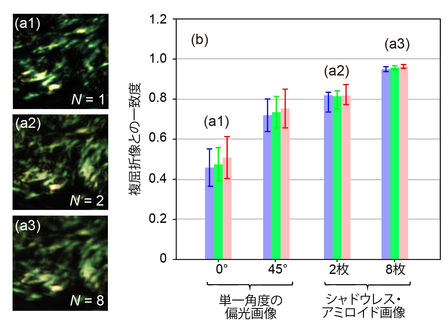 複屈折分布との一致度の比較